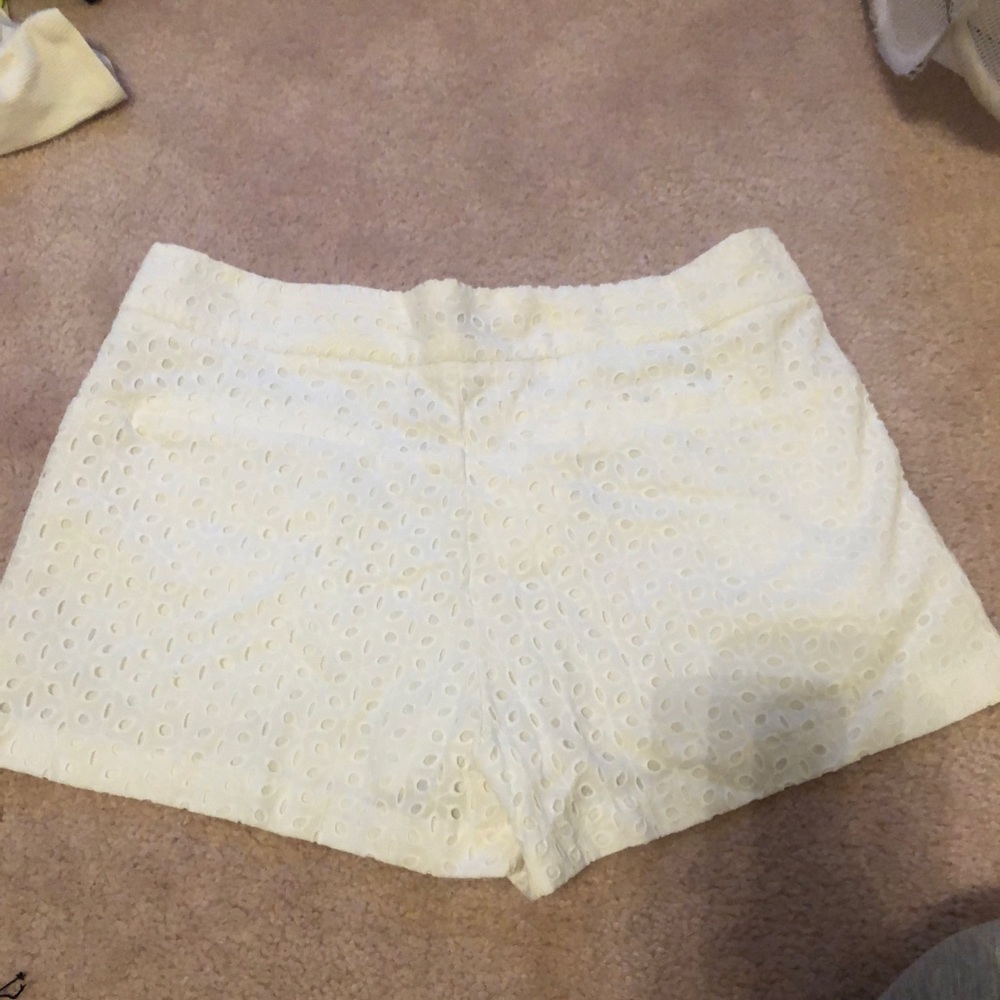 Peter Som white eyelet shorts